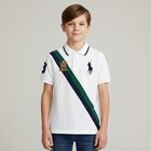 Boys White Pony Logo Polo Shirt, 1, hi-res