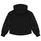 Girls Black Logo Hooded Top, 1, hi-res