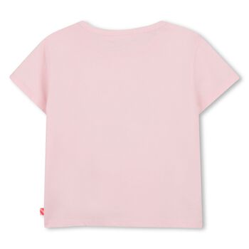 Girls Pink Embellished Heart T-Shirt