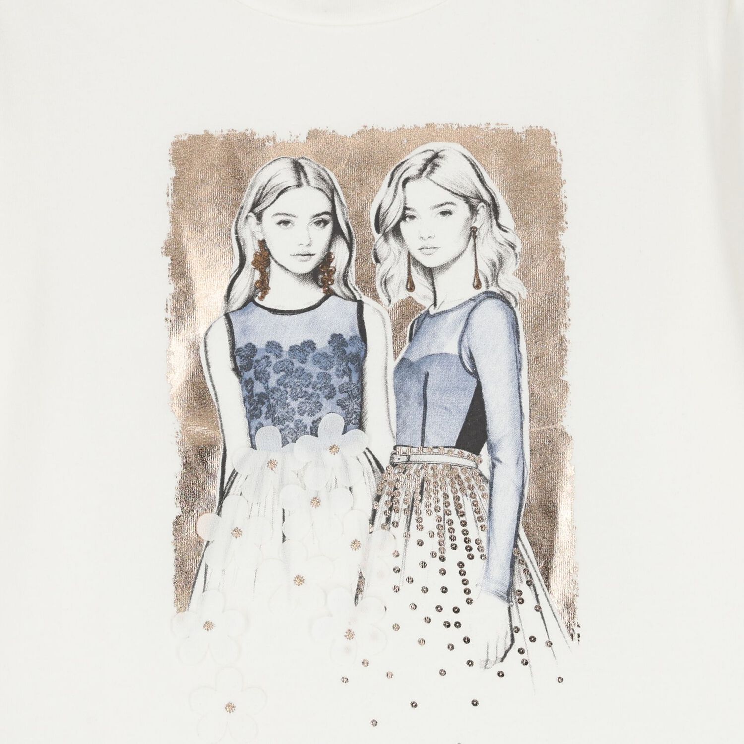 Girls Ivory Long Sleeve Top, 1, hi-res