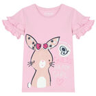Girls Pink Bunny Logo T-Shirt, 1, hi-res