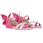 Girls Pink Butterfly Sandals, 1, hi-res