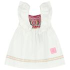 Younger Girls White Ruffled Dress, 1, hi-res