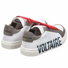 Boys White Leather Logo Trainers, 1, hi-res