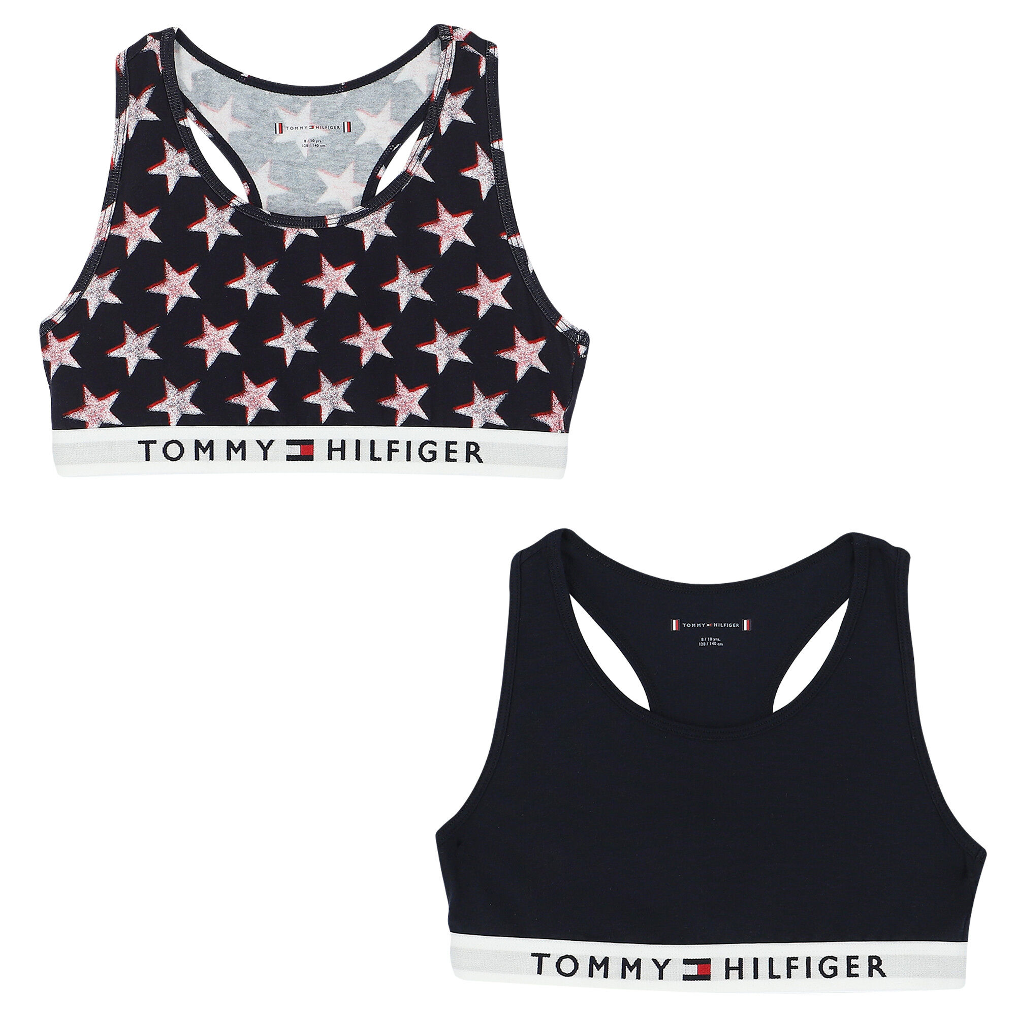 Tommy Hilfiger Girls Navy Logo Bra Tops 2 Pack Junior Couture UK