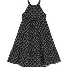 Girls Black Chain Logo Dress, 1, hi-res