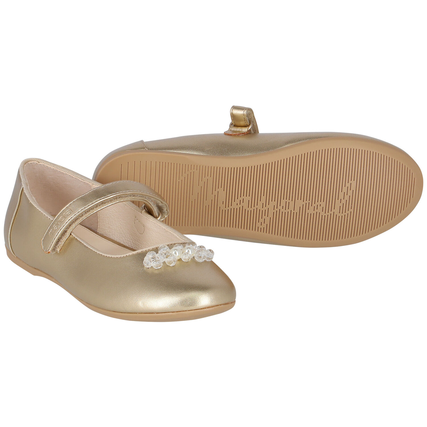 Girls Pink Pearl & Crystal Ballerina Shoes, 3, hi-res image number null