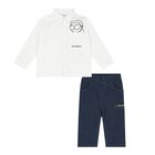 Boys White & Blue Denim Trouser Set, 1, hi-res