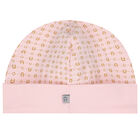 Pink & Gold Pima Cotton Logo Baby Hat, 3, hi-res