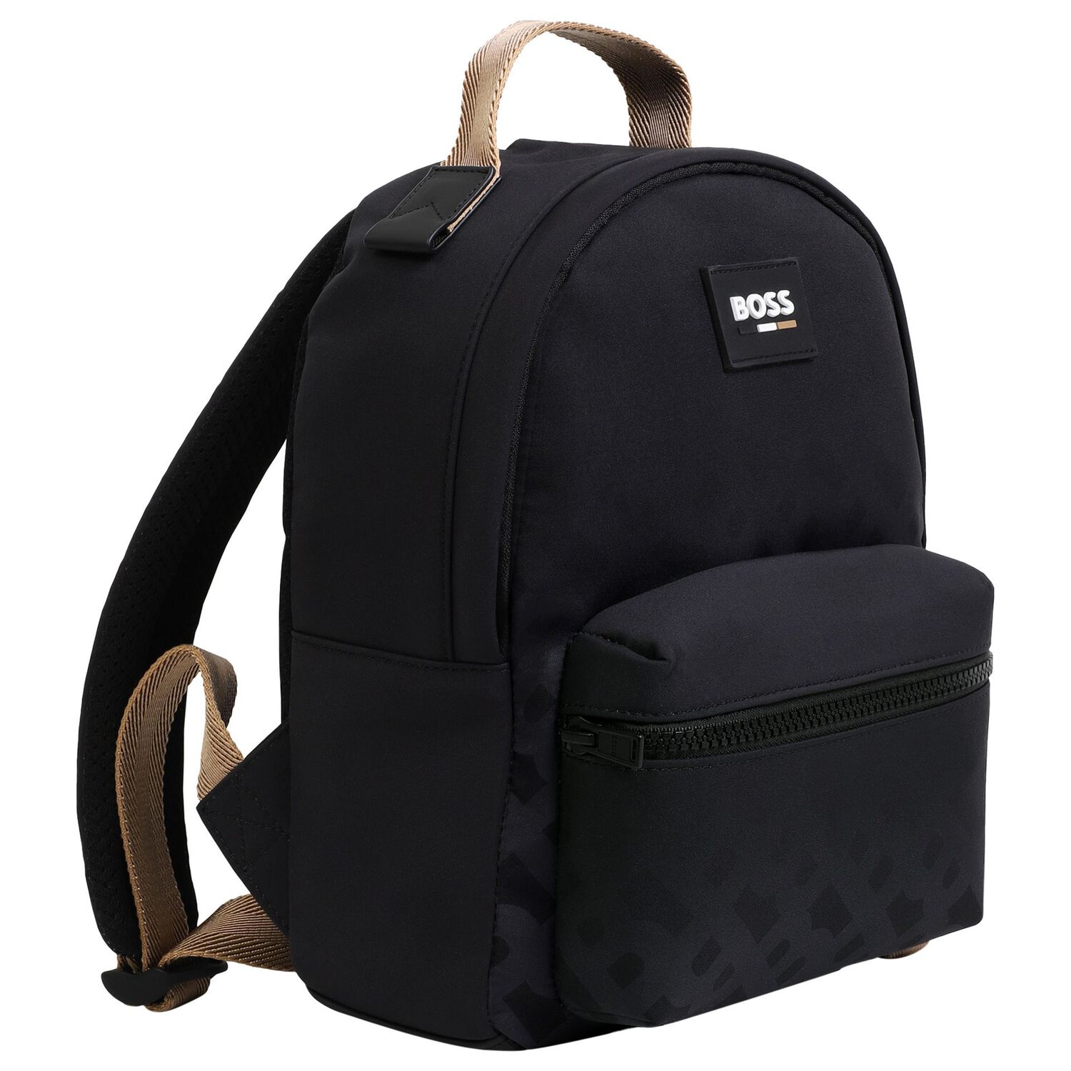 Boys Black Logo Backpack, 1, hi-res