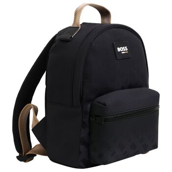 Boys Black Logo Backpack