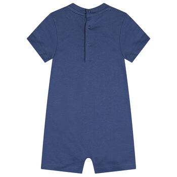 Baby Boys Blue Polo Bear Romper