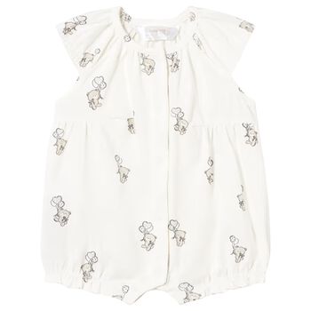 Ivory Teddy Bear Baby Romper