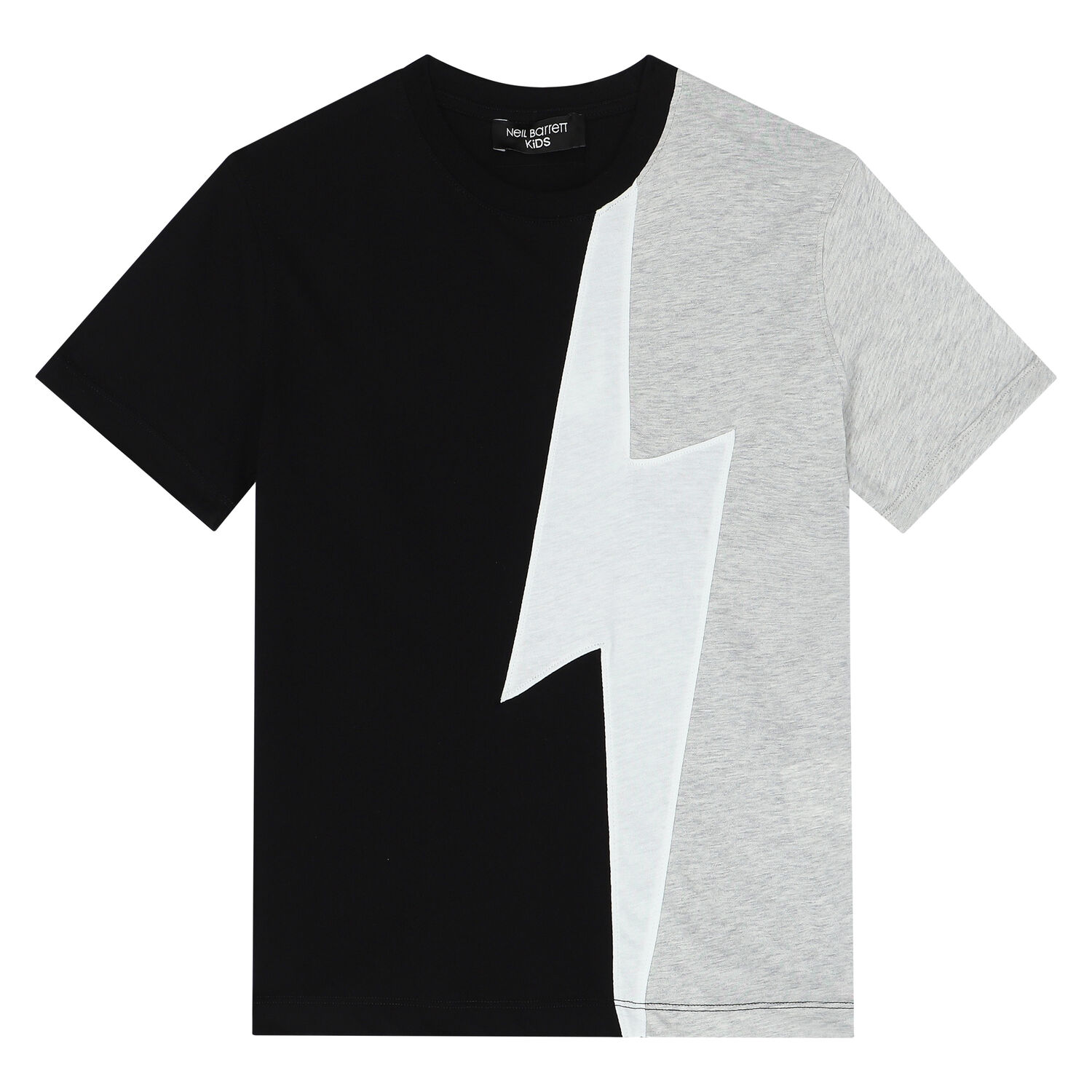 Boys Black, White & Grey Thunderbolt T-Shirt, 1, hi-res