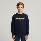 Boys Navy Logo Sweatshirt, 1, hi-res