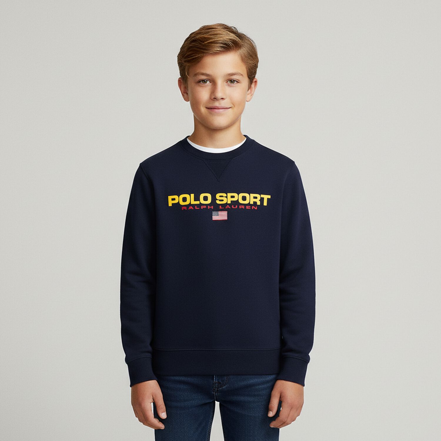 Boys Navy Logo Sweatshirt, 1, hi-res image number null