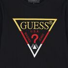 Boys Black Logo Long Sleeve Top, 3, hi-res