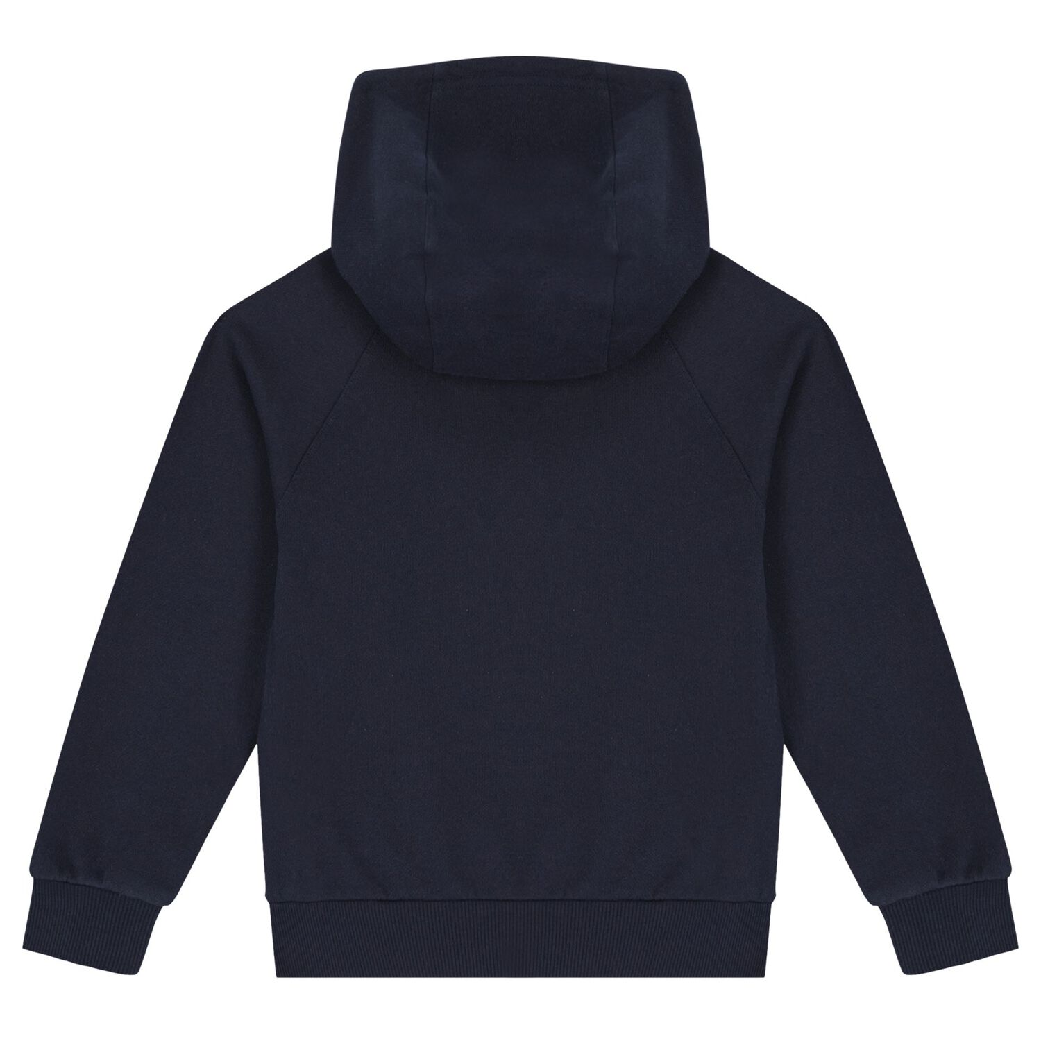 Boys Navy Blue Logo Hooded Zip Up Top, 1, hi-res image number null