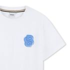Boys White Logo T-Shirt, 1, hi-res