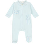 Baby Boys Blue Bear Babygrow, 2, hi-res