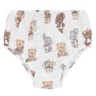 Baby Girls White Teddy Bear Dress Set, 3, hi-res