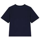 Boys Navy Blue Logo T-Shirt, 2, hi-res