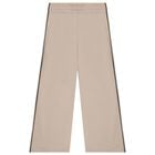 Girls Beige & Ivory Logo Trousers, 1, hi-res