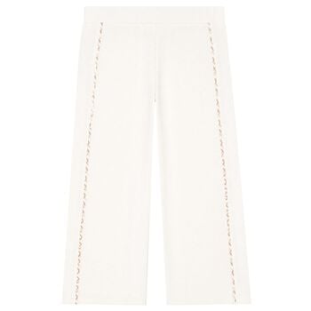 Girls Ivory Logo Trousers