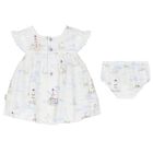 Baby Girls White & Blue Sailboat Dress Set, 1, hi-res