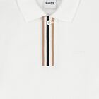 Boys White Logo Long Sleeve Polo Shirt, 2, hi-res