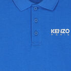 Boys Blue Logo Polo Shirt, 1, hi-res