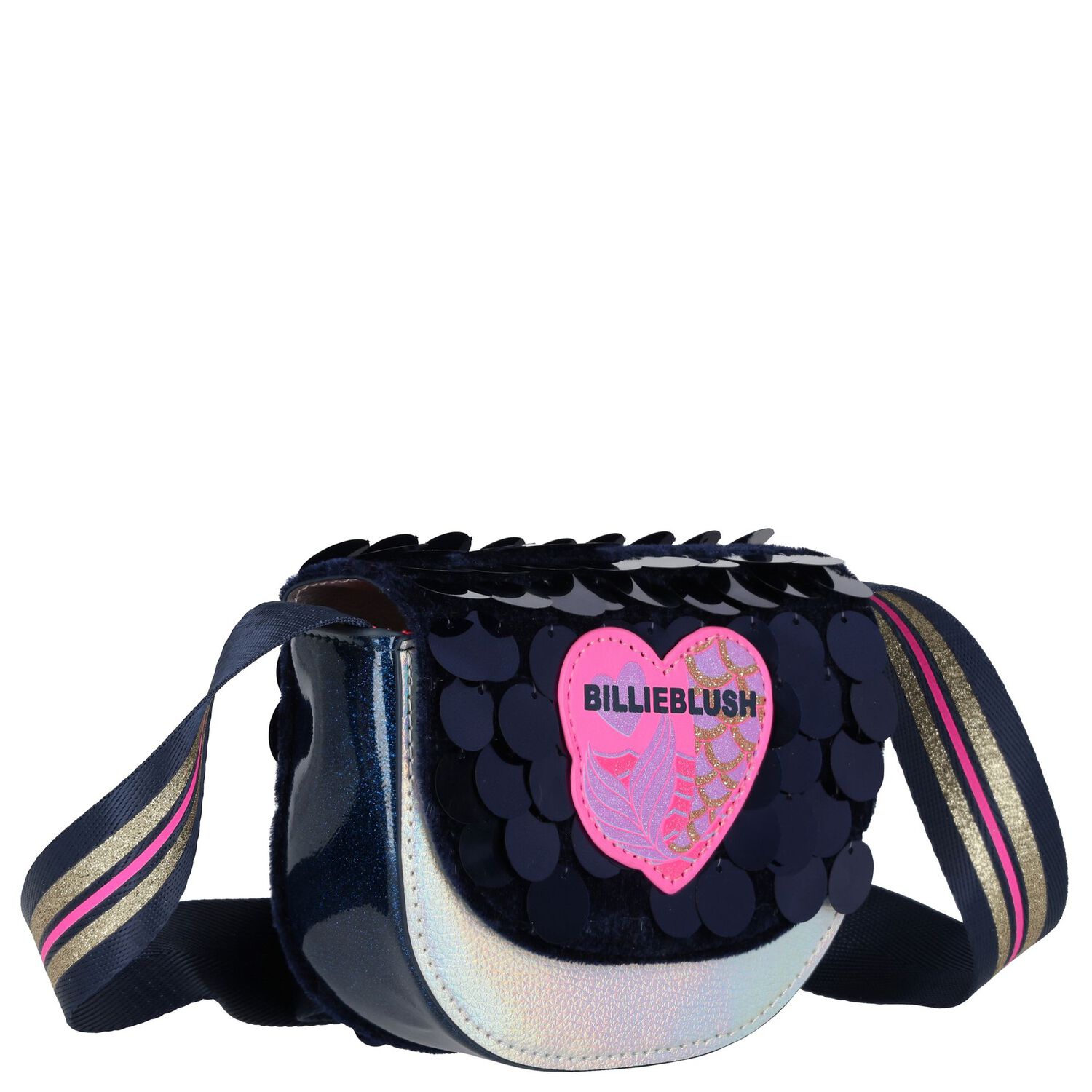 Girls Navy Blue Sequin Handbag, 1, hi-res image number null