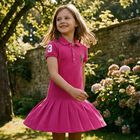 Girls Pink Logo Polo Dress, 1, hi-res