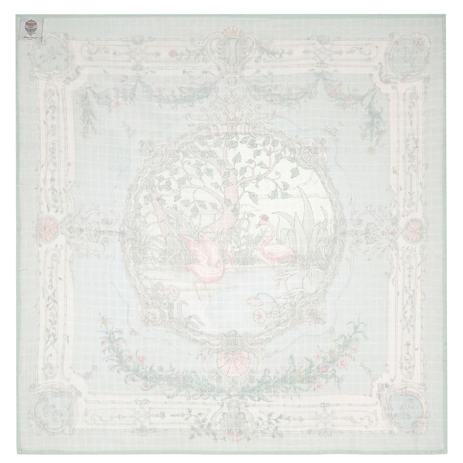 Green Tapestry Swaddle Carr&eacute; Baby Blanket, 2, hi-res