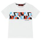 Younger Boys White Logo T-Shirt, 1, hi-res