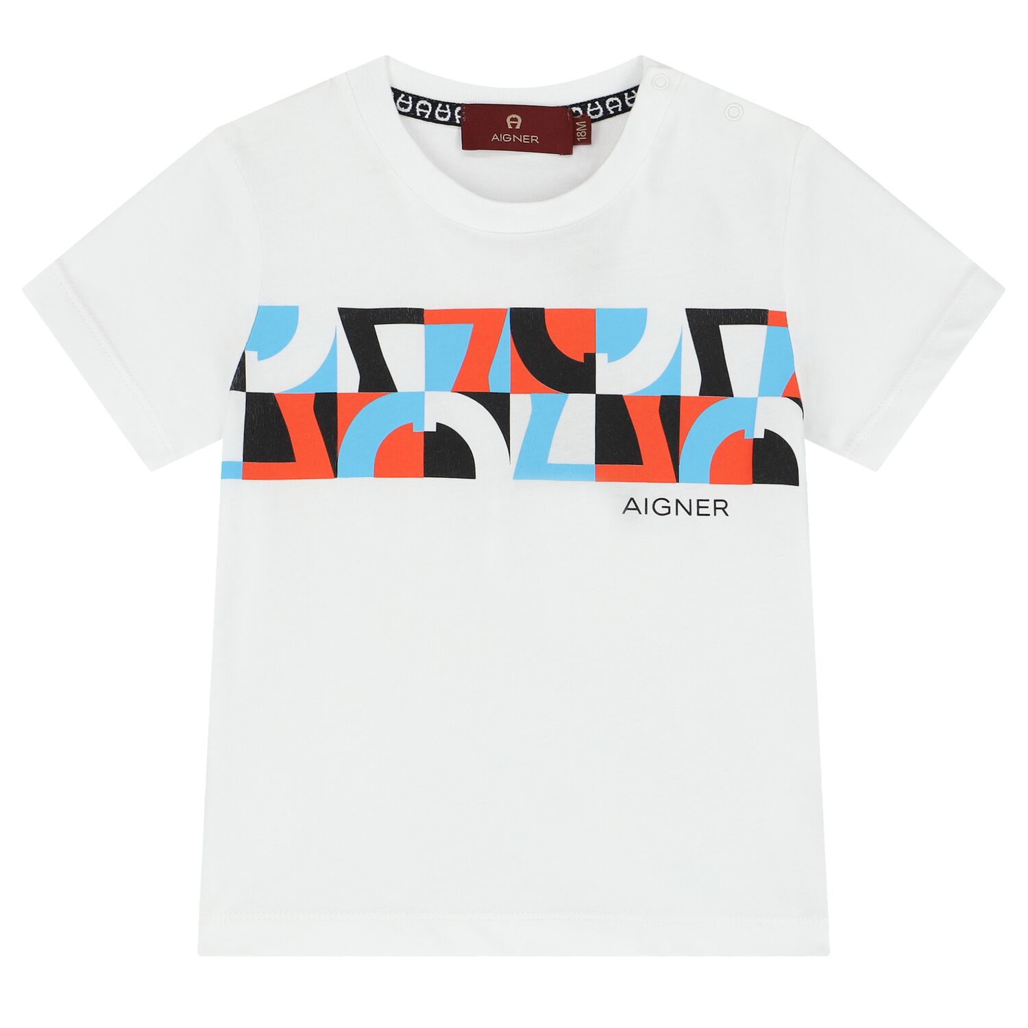 Younger Boys White Logo T-Shirt, 1, hi-res