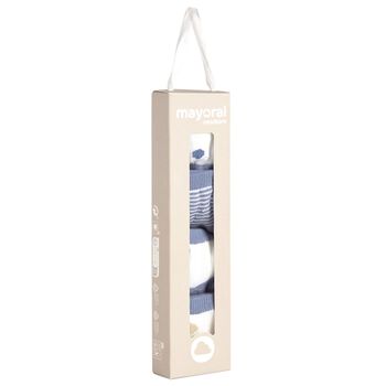 Baby Boys Blue & White Socks (4 Pack)