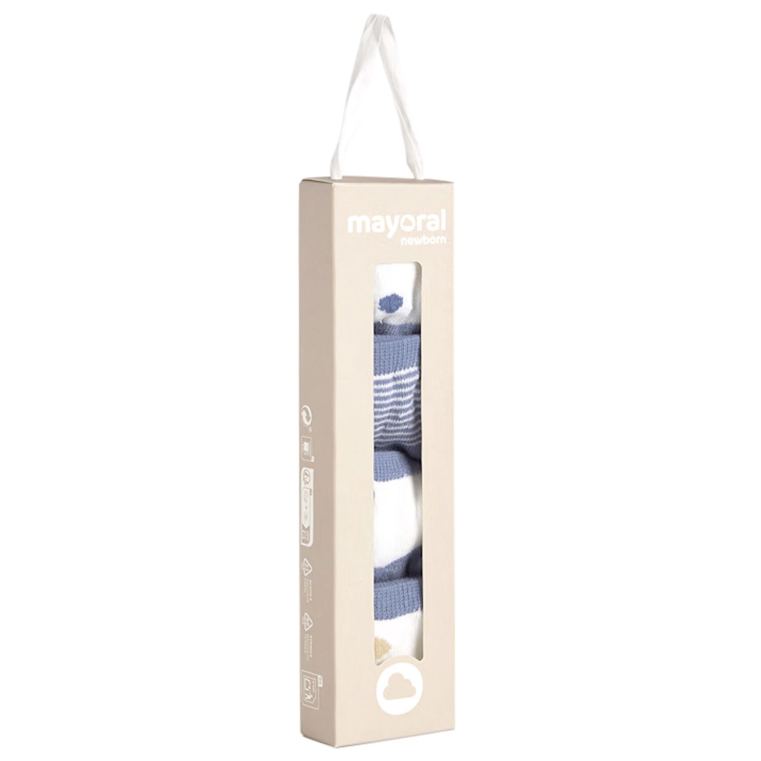 Baby Boys Blue & White Socks (4 Pack), 1, hi-res image number null