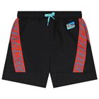 Boys Black Swim Shorts, 1, hi-res