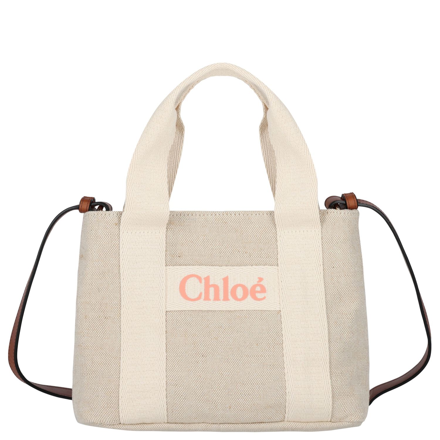 Girls Beige Logo HandBag, 1, hi-res