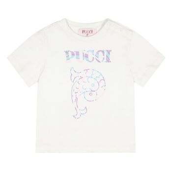 Younger Girls White Logo T-Shirt