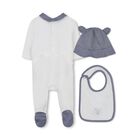 Baby Boys White & Blue Logo Babygrow Gift Set, 1, hi-res
