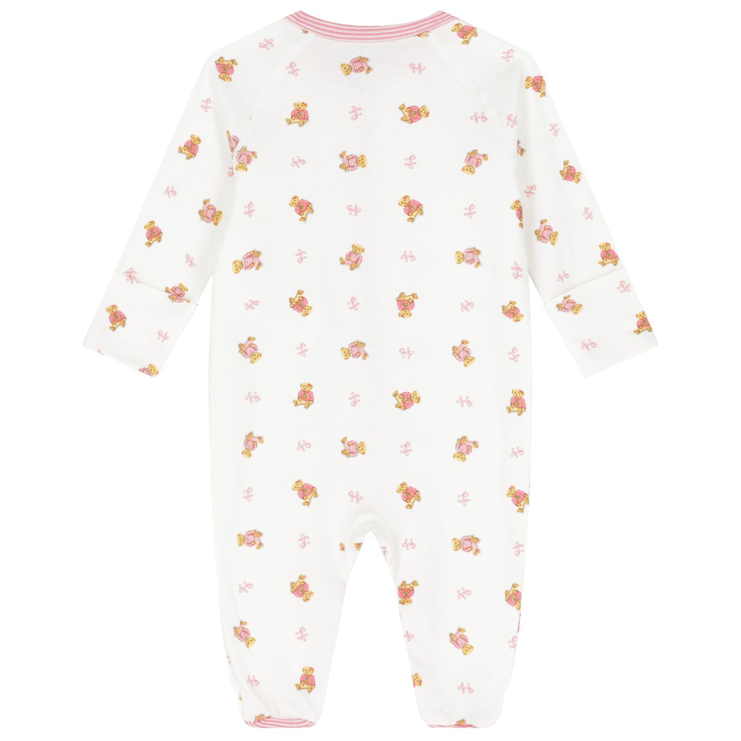 Baby Girls White & Pink Polo Bear Babygrow Gift Set, 1, hi-res