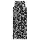 Girls Black Logo Dress, 1, hi-res