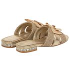 Girls Gold Embellished Sandals , 1, hi-res