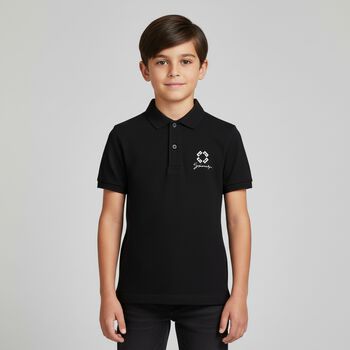 Boys Black Logo Polo Shirt