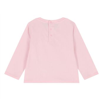 Younger Girls Pink Heart Long Sleeve Top
