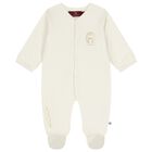 Ivory & Gold Logo Babygrow , 1, hi-res