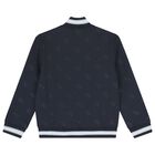 Boys Navy Blue Logo Zip Up Top, 1, hi-res