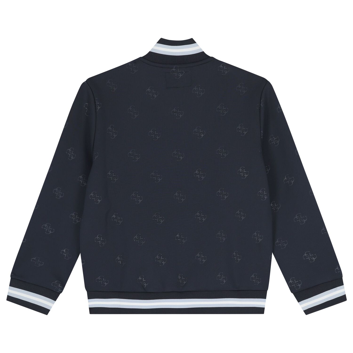 Boys Navy Blue Logo Zip Up Top, 1, hi-res